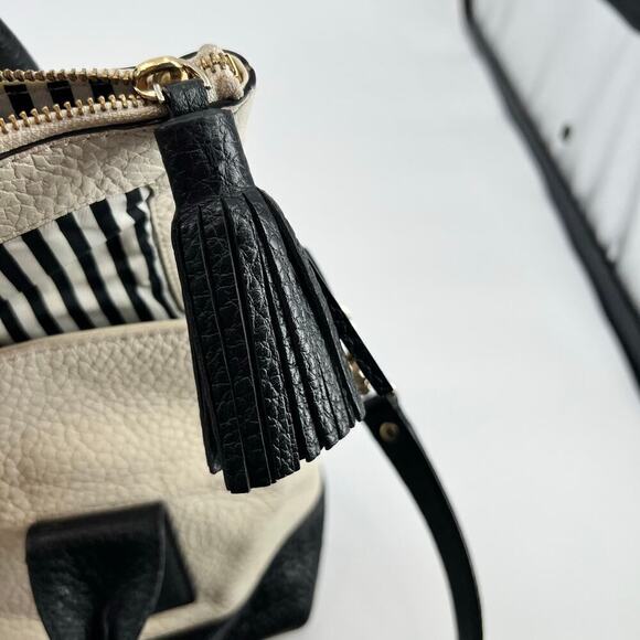 Kate Spade Southport Avenue Carmen Convertible Satchel Handbag Purse cream black - Picture 9 of 16